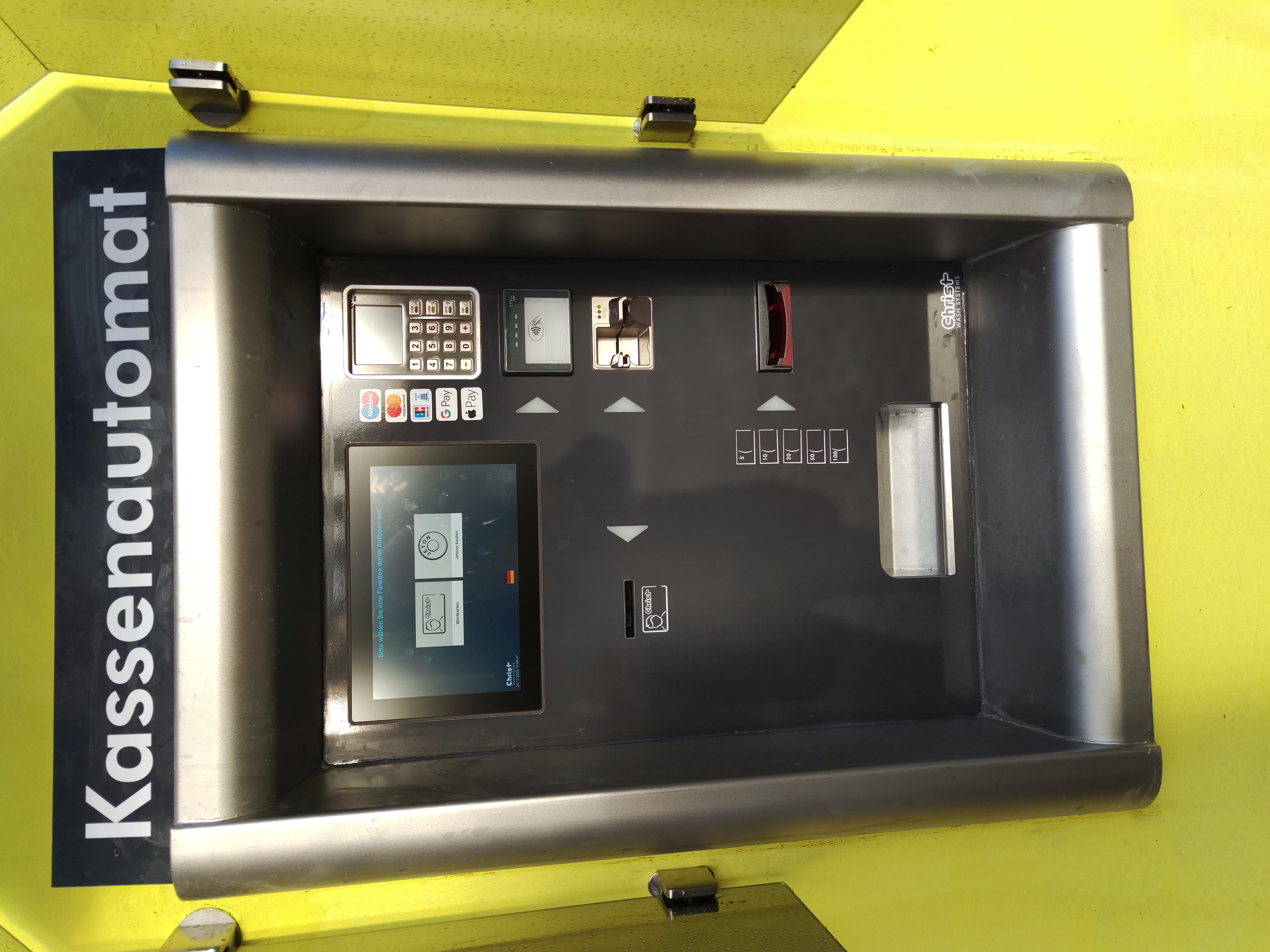 Kassenautomat für Waschboxen Jeton